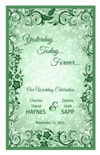 Wedding Program Cover Template 11C - Version 3
